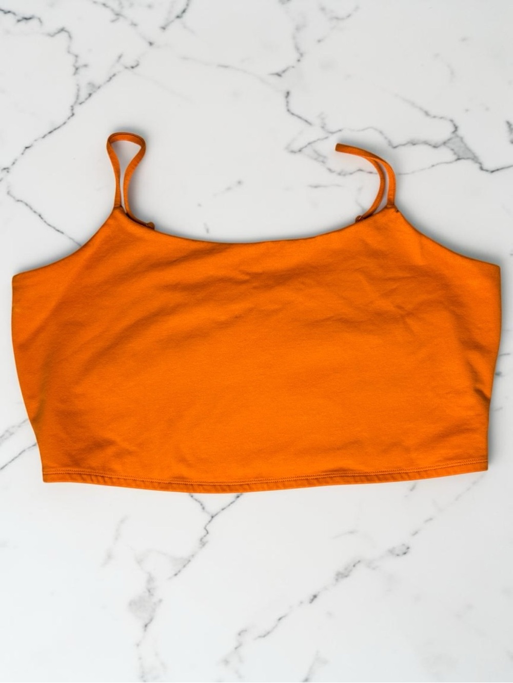 Express Bright Orange Cropped Cami Tank Top Size Large Adjustable Straps Cotton